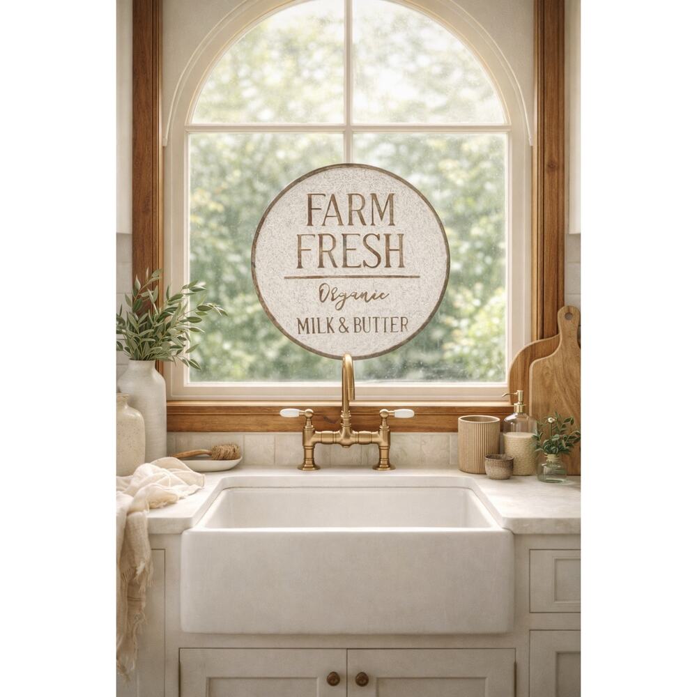 Milk + Morning Light Organic Farm Fresh Market Sign farmhouse kitchen decor
